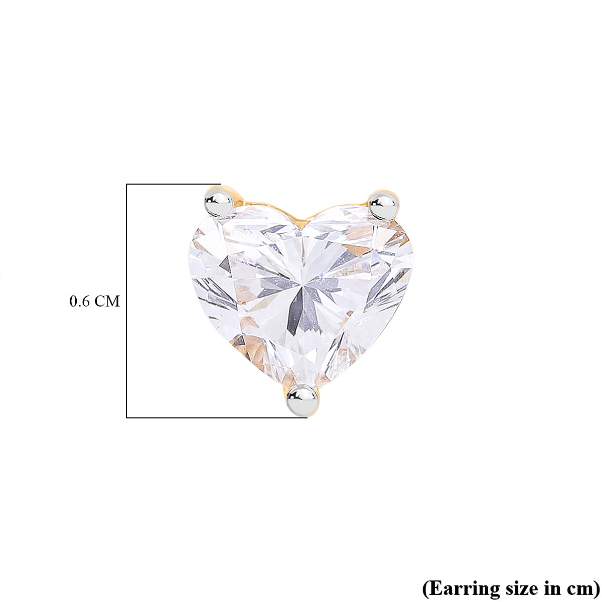 Luxuriant Diamond - 14K Yellow Gold SGL Certified Lab Grown Diamond (VS-E-F) Heart Earrings with Push Back 1.08 Ct.
