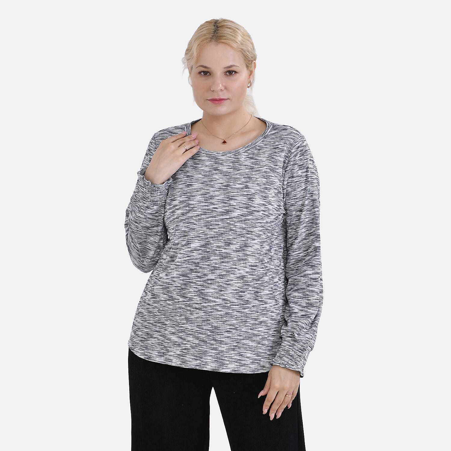 La Marey Patterned Top S 8 TO 10- Grey