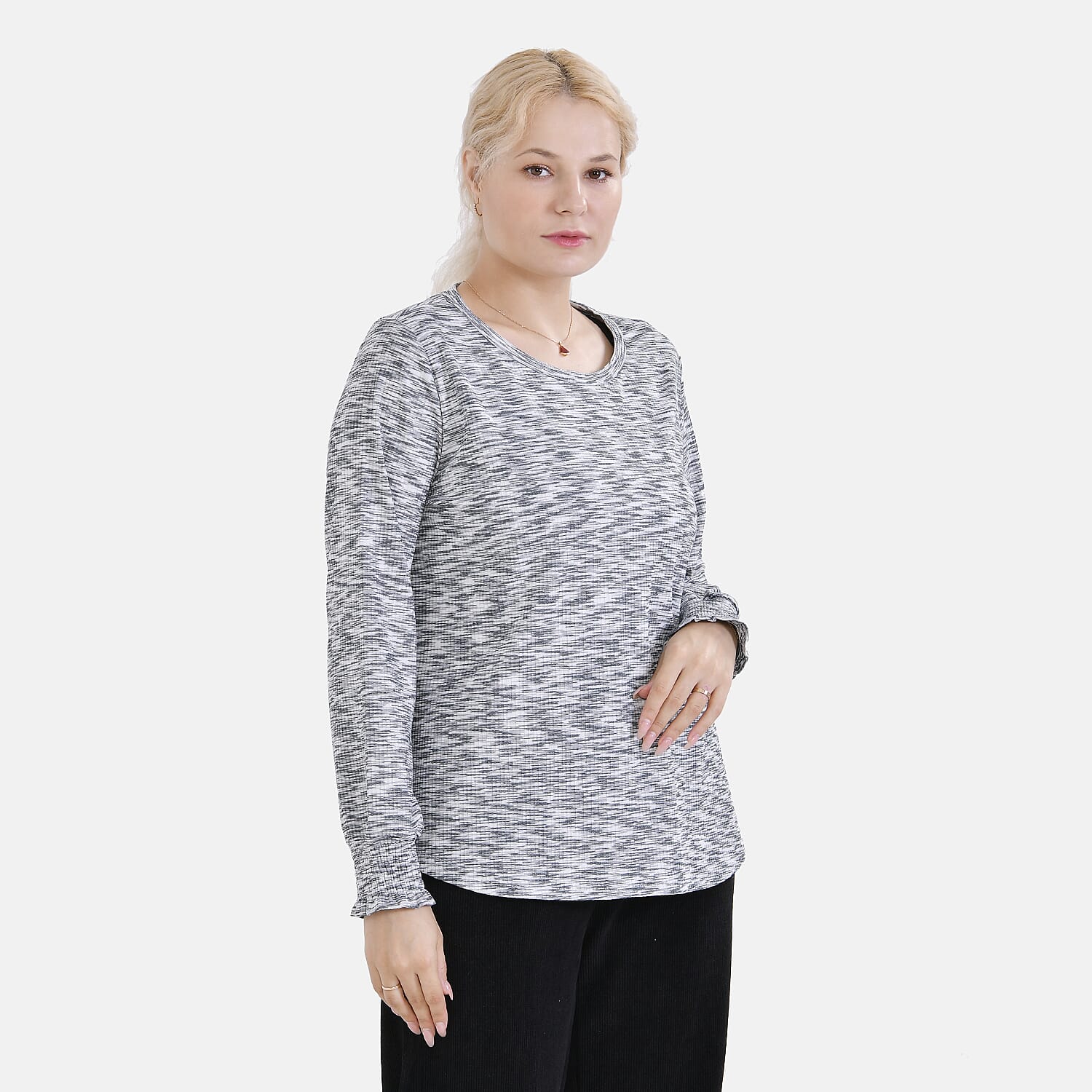 La Marey Patterned Top S 8 TO 10- Grey