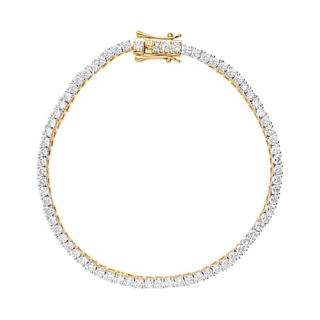 Luxuriant Diamond - 9K Yellow Gold SGL Certified Lab Grown Diamond (VS-E-F) Bracelet (Size - 7) 4.00 Ct.