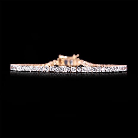 Luxuriant Diamond - 9K Yellow Gold SGL Certified Lab Grown Diamond (VS-E-F) Bracelet (Size - 7) 4.00 Ct.