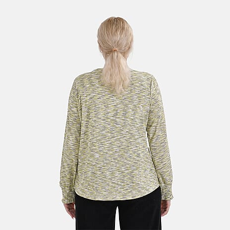 La Marey Round Neck Long Sleeve Top (Size L) - Green