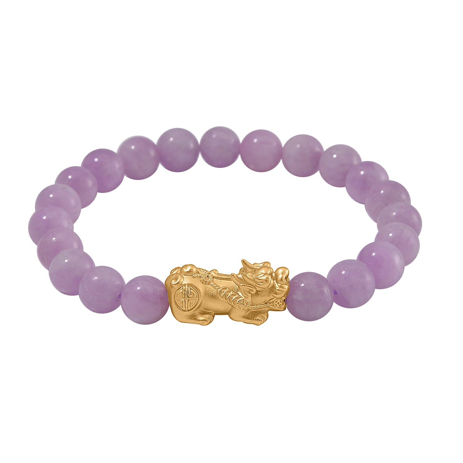 Kunzite Pixiu  Bracelet (Size7 -7.5) in Yellow Gold Overlay Sterling Silver 120.00 Ct.