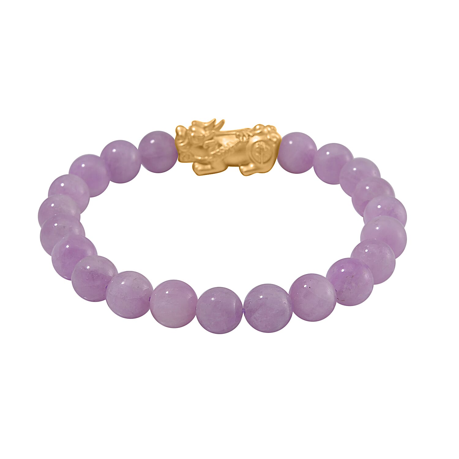 Kunzite Pixiu  Bracelet (Size7 -7.5) in Yellow Gold Overlay Sterling Silver 120.00 Ct.
