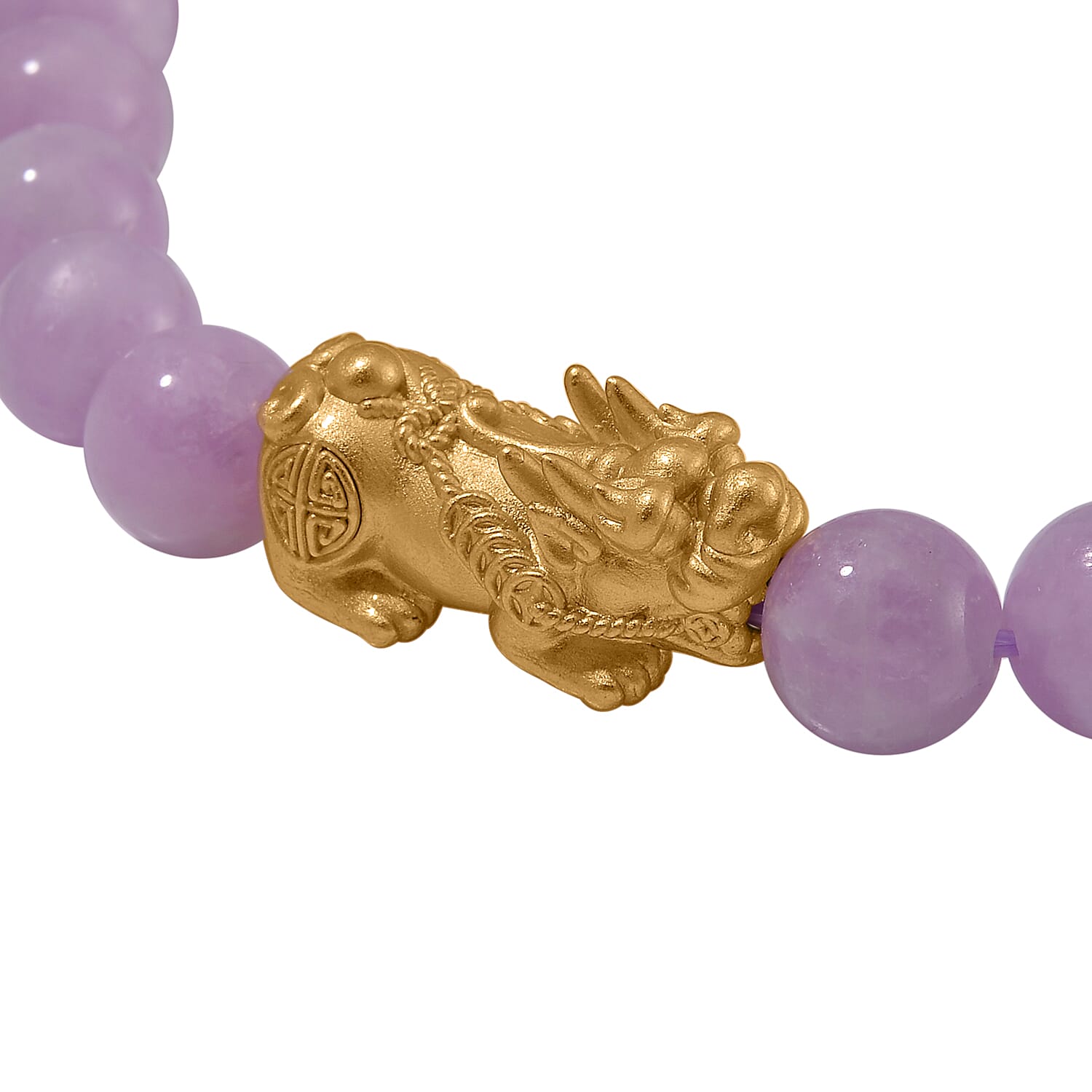 Kunzite Pixiu  Bracelet (Size7 -7.5) in Yellow Gold Overlay Sterling Silver 120.00 Ct.