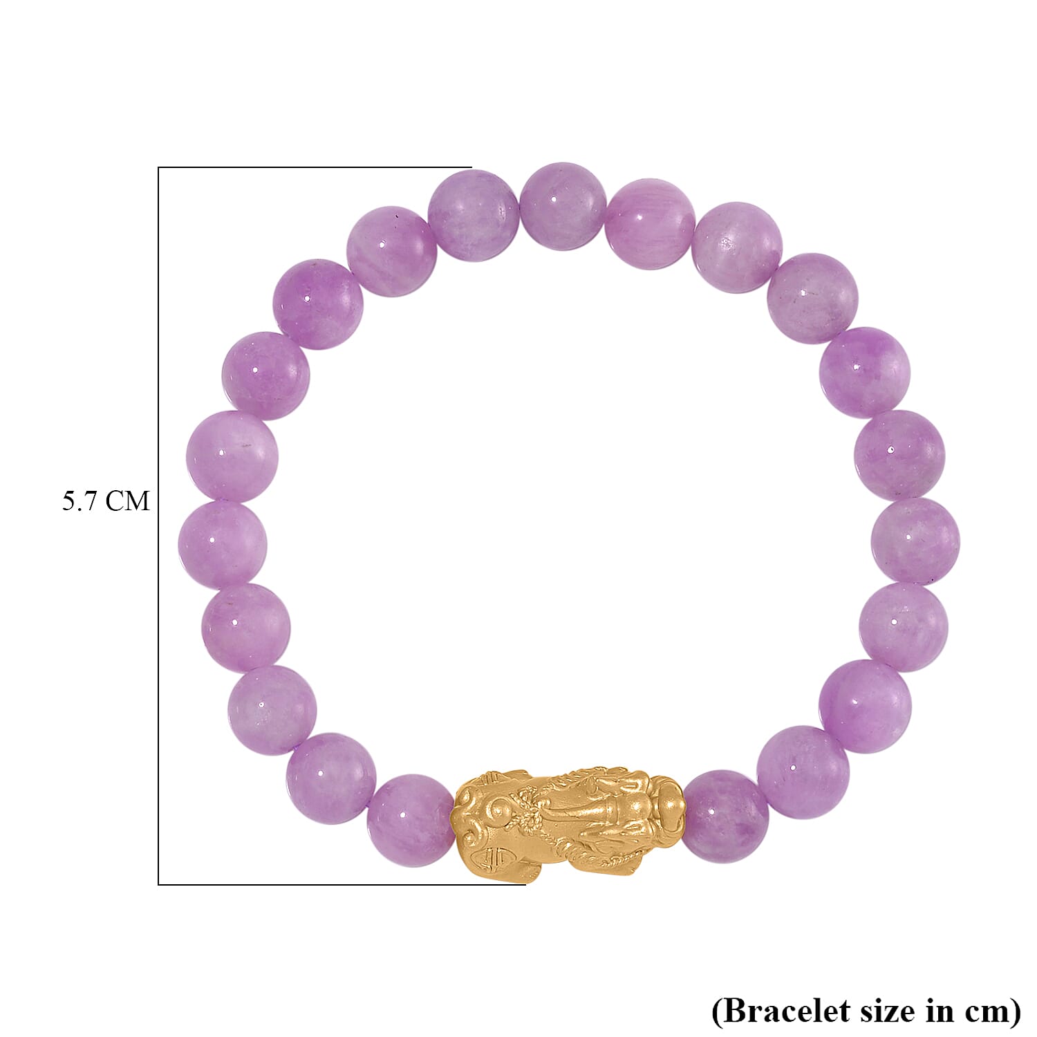 Kunzite Pixiu  Bracelet (Size7 -7.5) in Yellow Gold Overlay Sterling Silver 120.00 Ct.