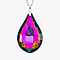 Multi Color Crystal  Necklace (Size - 24) Pure White Stainless Steel  0.01 ct  0.010  Ct.