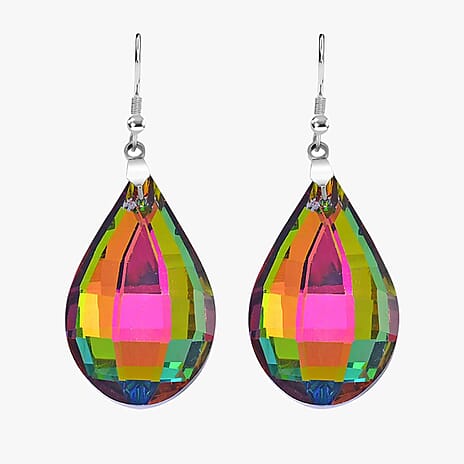 White Magic Color Crystal  Earring Pure White Stainless Steel