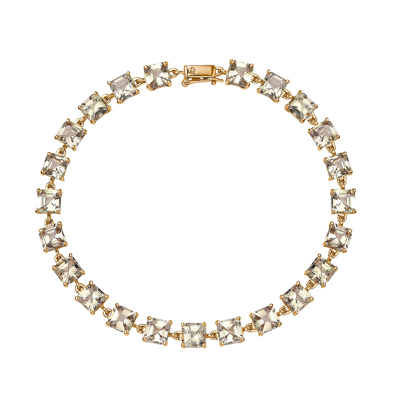 LAST IN STOCK - 14K Yellow Gold AAA Turkizite Asscher Cut Tennis Bracelet (Size - 7.5) with Lock Box 17.40 Ct. 5.20 Grams LAST IN STOCK - 14K Yellow Gold AAA Turkizite Asscher Cut Tennis Bracelet (Size - 7.5) with Lock Box 17.40 Ct. 5.20 Grams