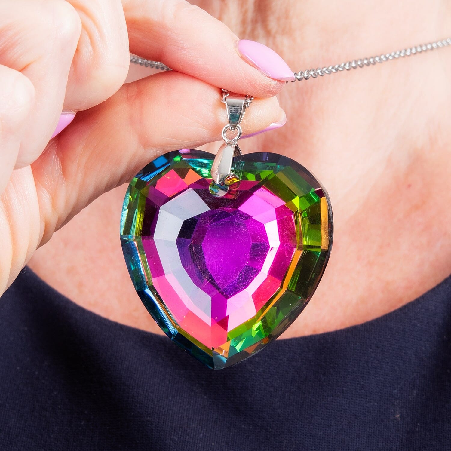 Multi Color Crystal  Necklace (Size - 24)