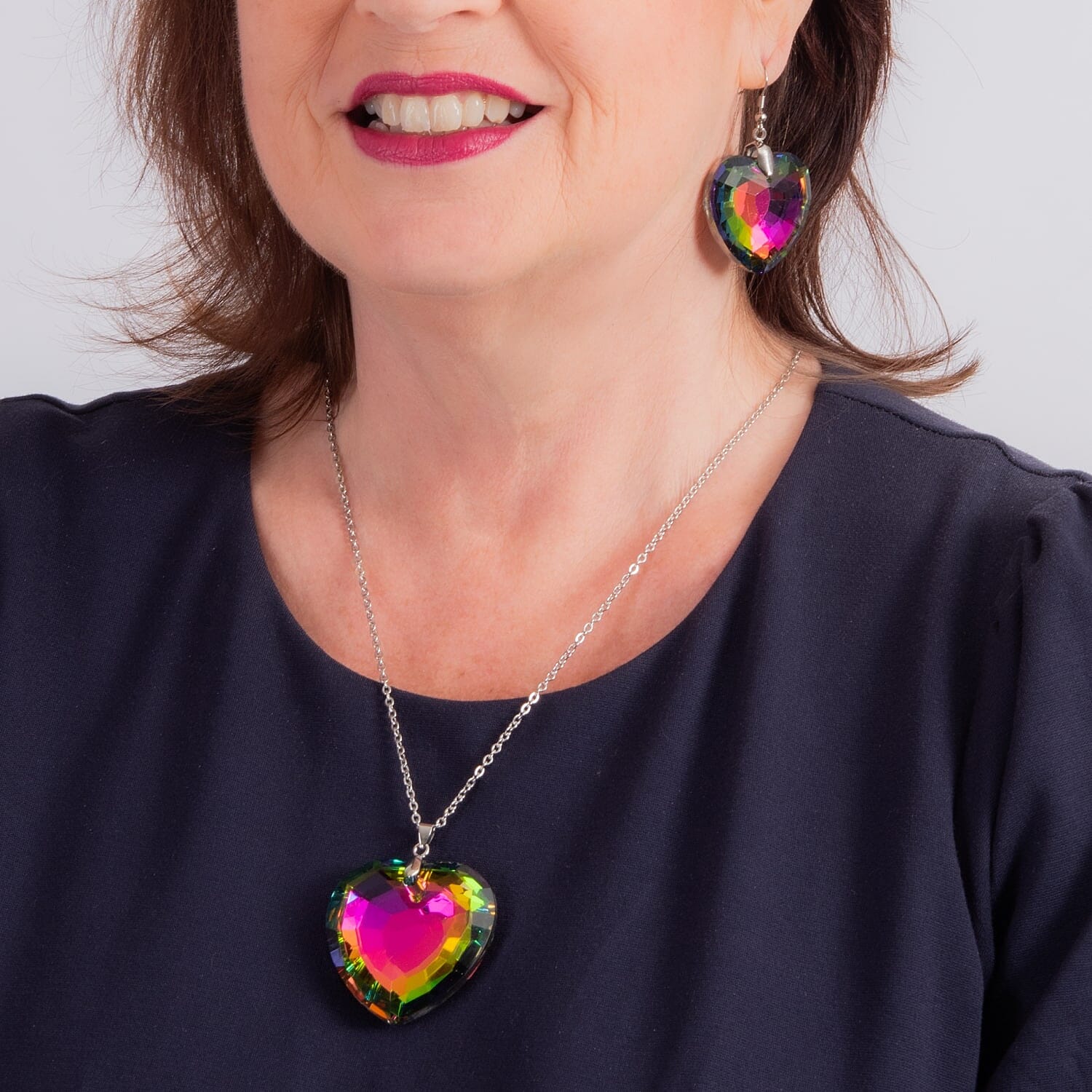 Multi Color Crystal  Necklace (Size - 24)