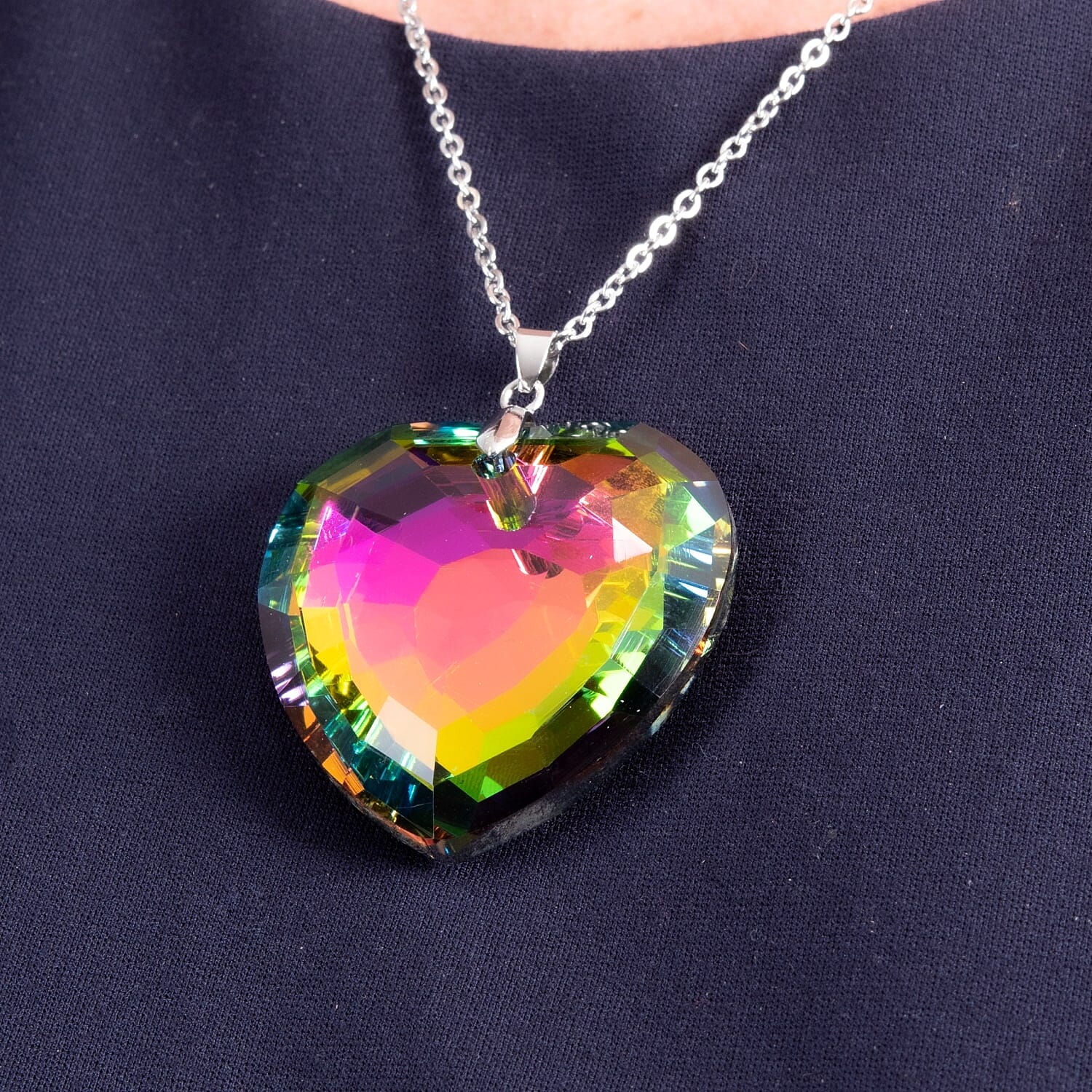 Multi Color Crystal  Necklace (Size - 24)