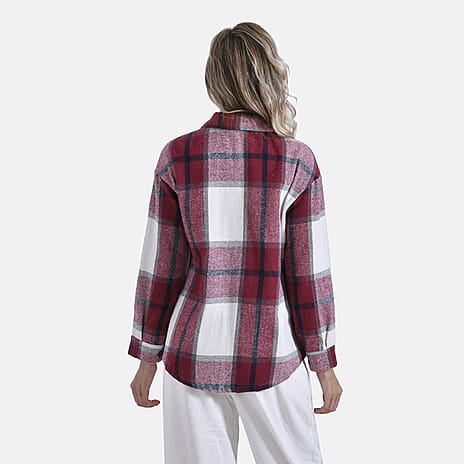 La Marey Brushed Checked Shirt (Size 8 to 10) - Red