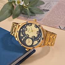 GENOA Japan Movt 3ATM WR Blue Dial Watch with Stainless Steel Chain Strap