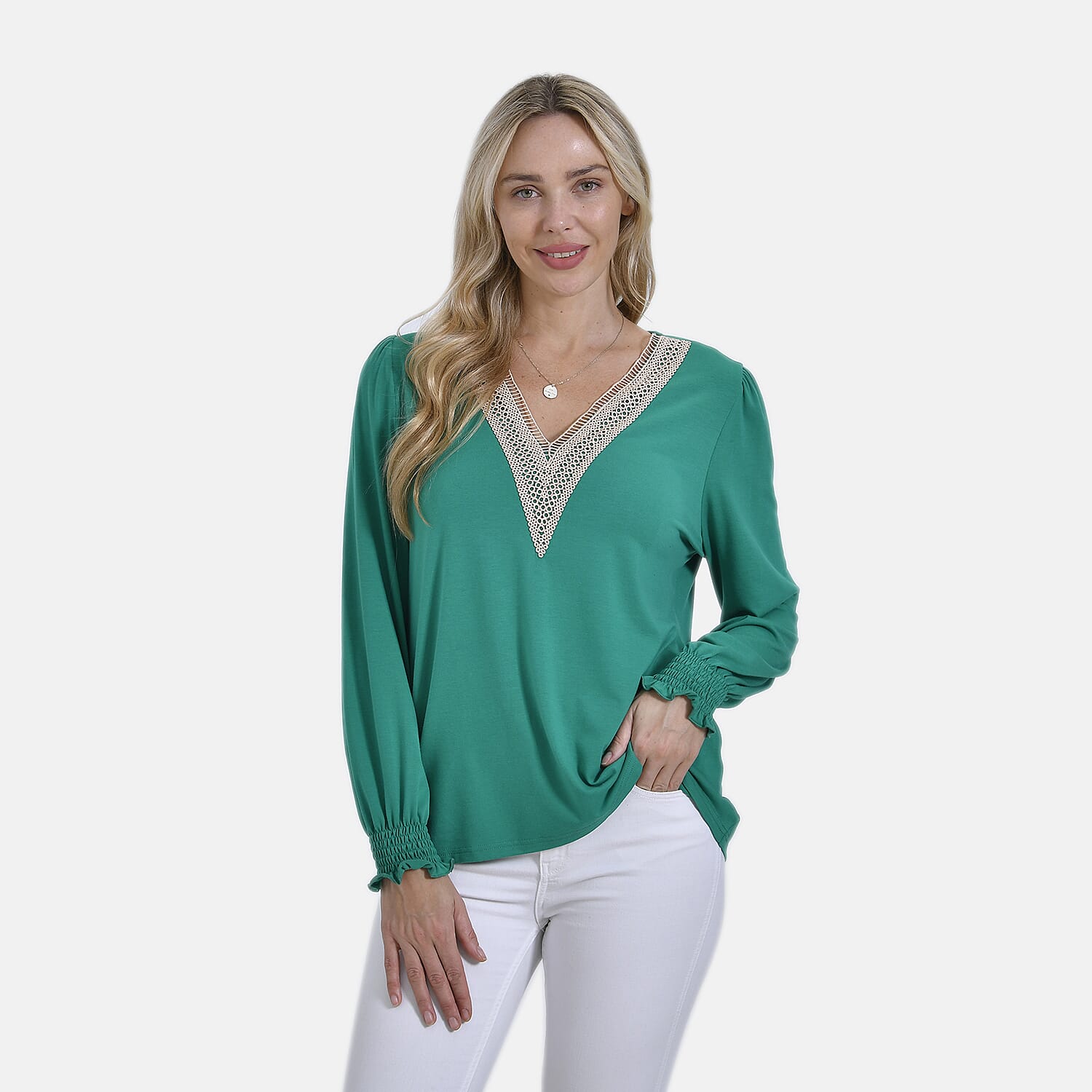 La Marey V-Neck Long Sleeve Jersey Top