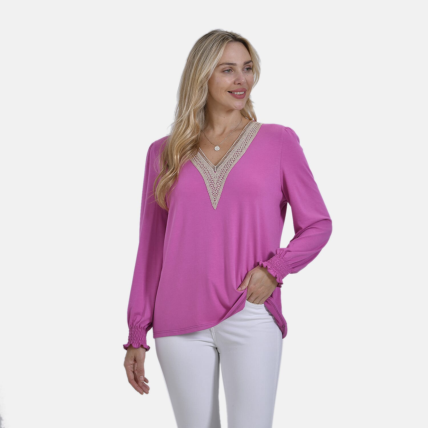 La Marey V-Neck Long Sleeve Jersey Top