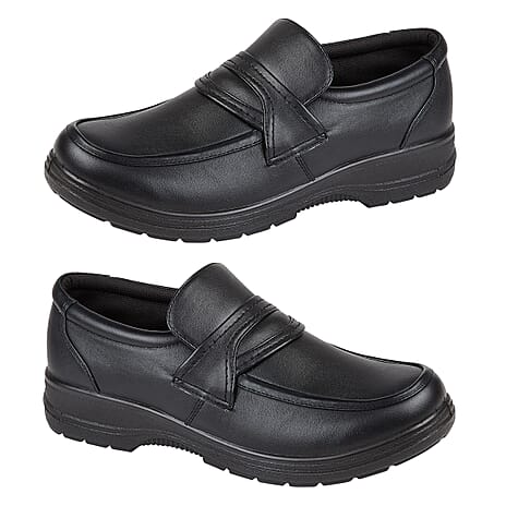 Charles Southwell DEREK Mens Wide Fitting Slip on Shoe (Size 10) - Black