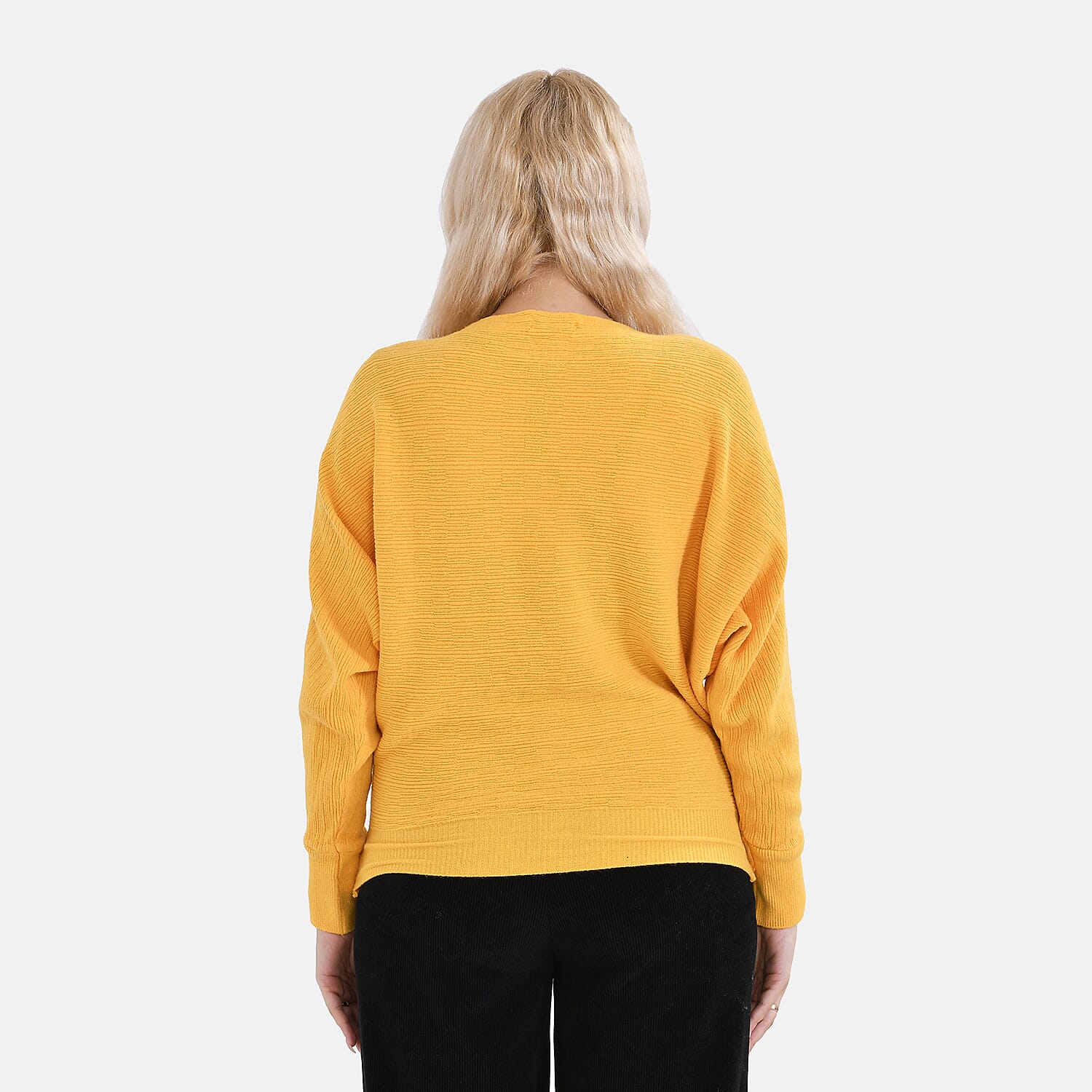 TAMSY Cotton Blend Batsleeve Jumper (One Size) - Yellow