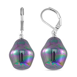 Peacock Colour Shell Pearl Earrings