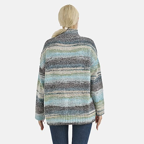 La Marey Acrylic Striped Sweater - Green