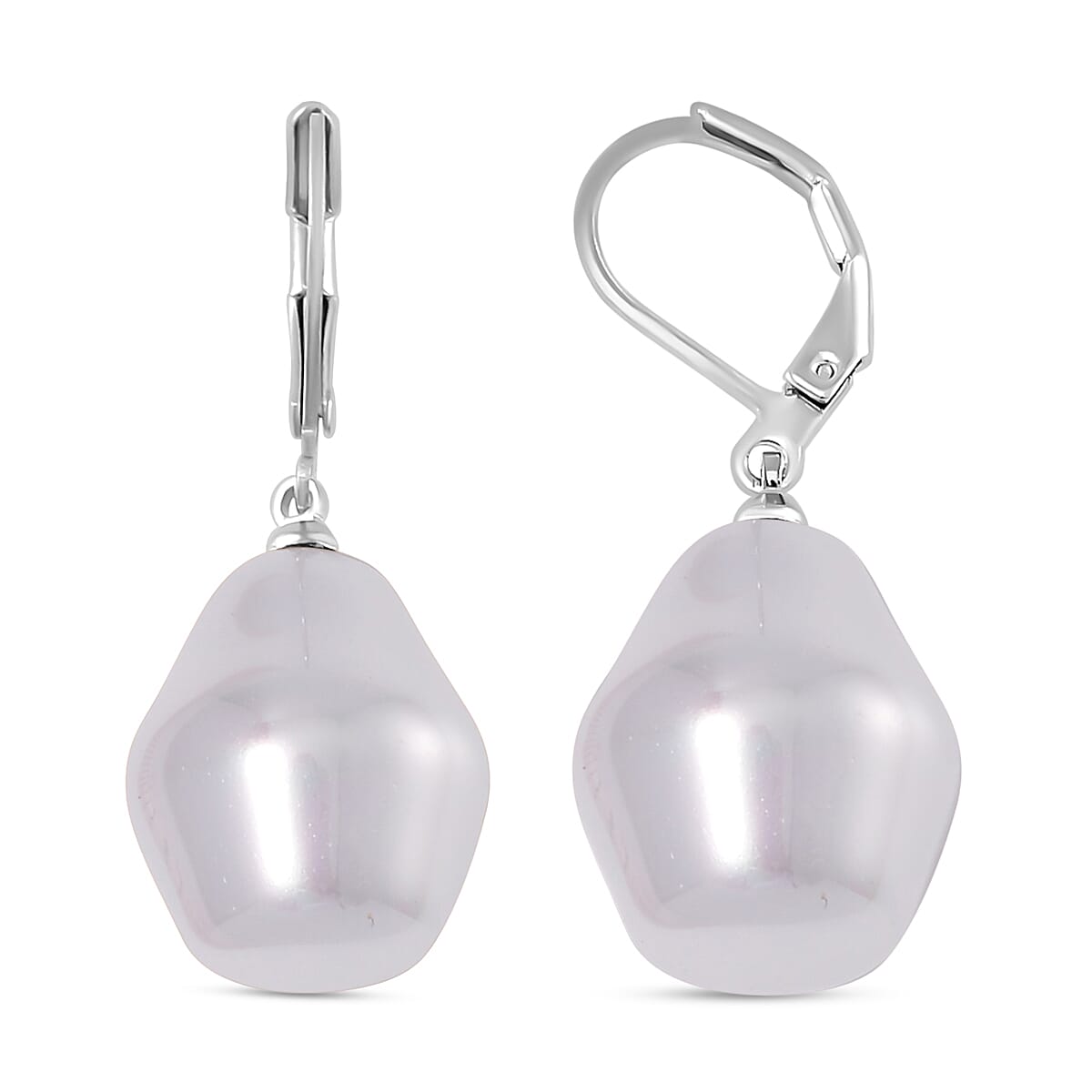 White Shell Pearl Earrings