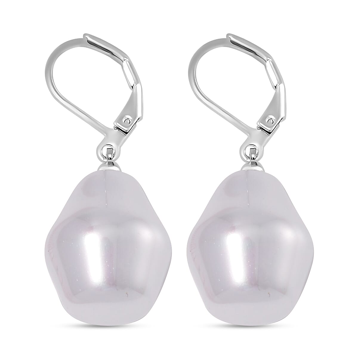 White Shell Pearl Earrings
