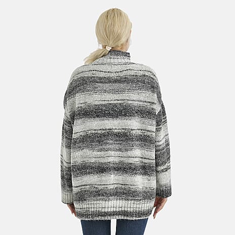 La Marey Acrylic Striped Sweater - Grey