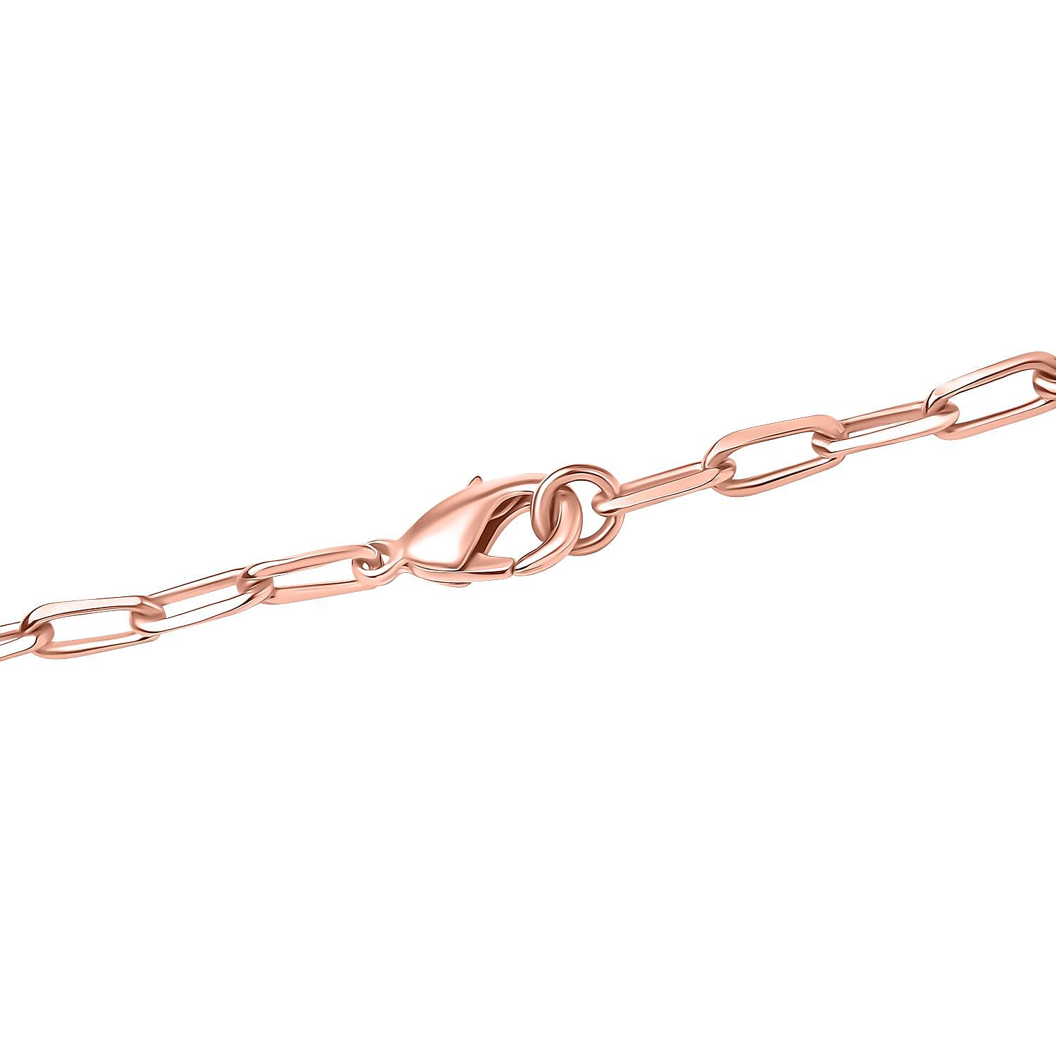 Designer Inspired- Diamond Station Necklace With Lobaster Clasp in Rose Gold Plating (Size - 18)