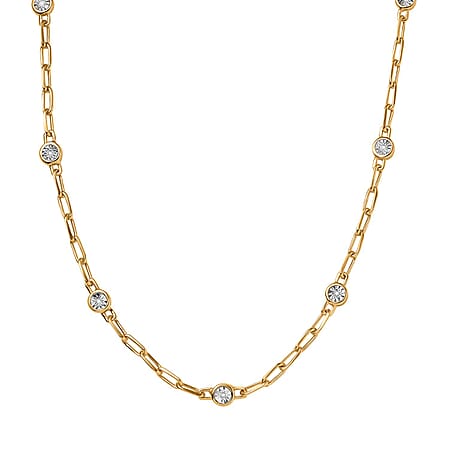 Designer Inspired- Diamond Station Necklace With Lobaster Clasp  (Size - 18)