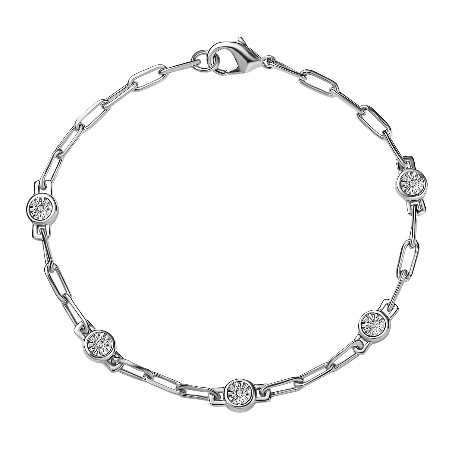 Designer Inspired - Diamond Station Bracelet (Size - 7.5)