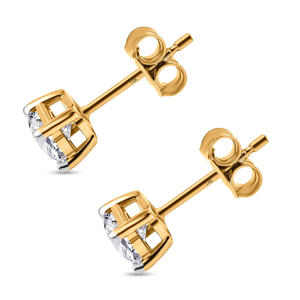 JCK Vegas Biggest Find Luxuriant Diamond - 14K Yellow Gold VS-GH Lab Grown Diamond Stud Earrings 2.00 Ct.