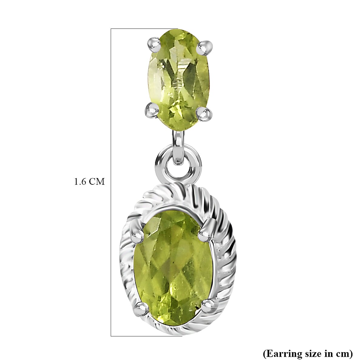 Hebei Peridot Dangle Earrings in Sterling Silver