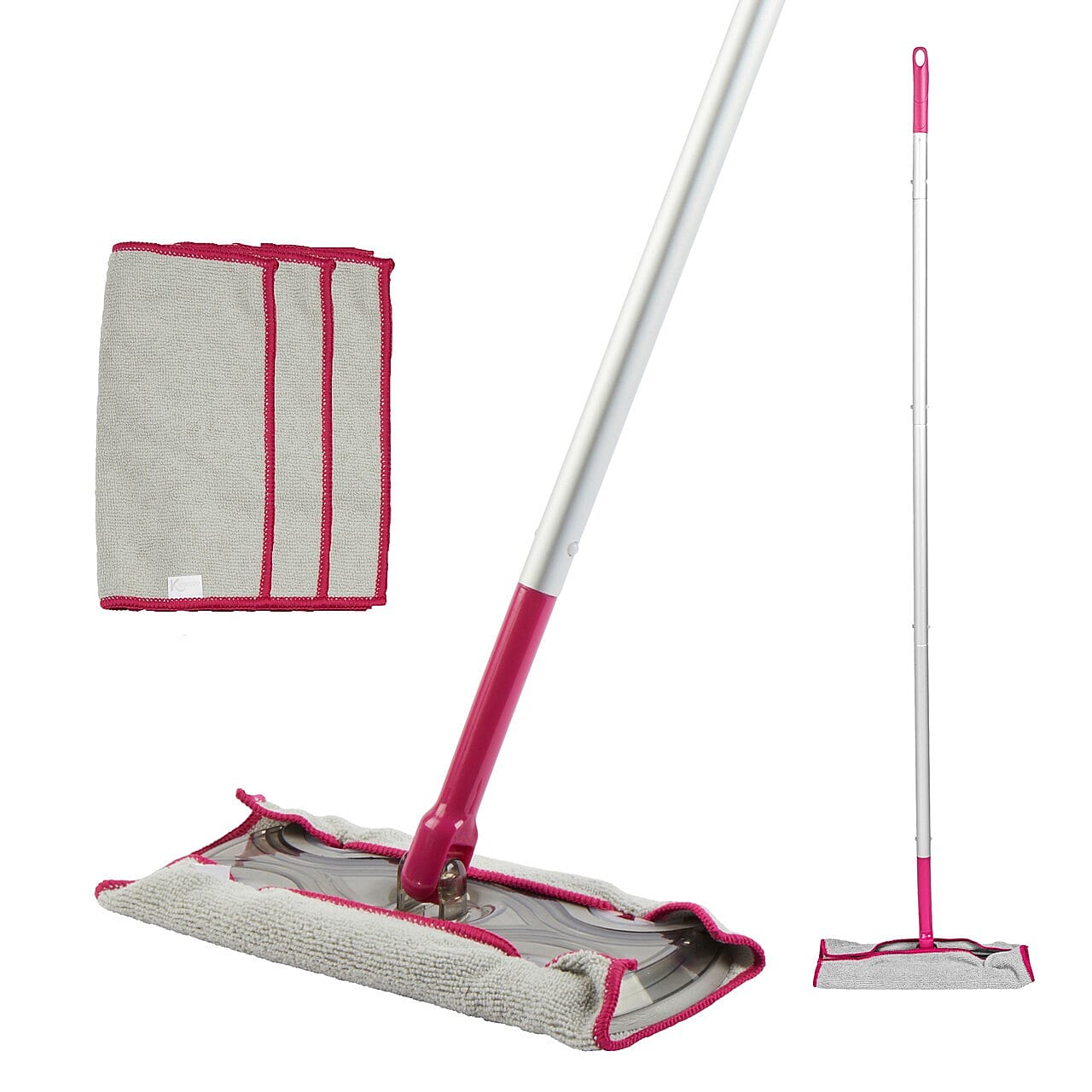 Kleeneze No Chemicals Just Water Quick Mop with 2 Cloth Refill -Red