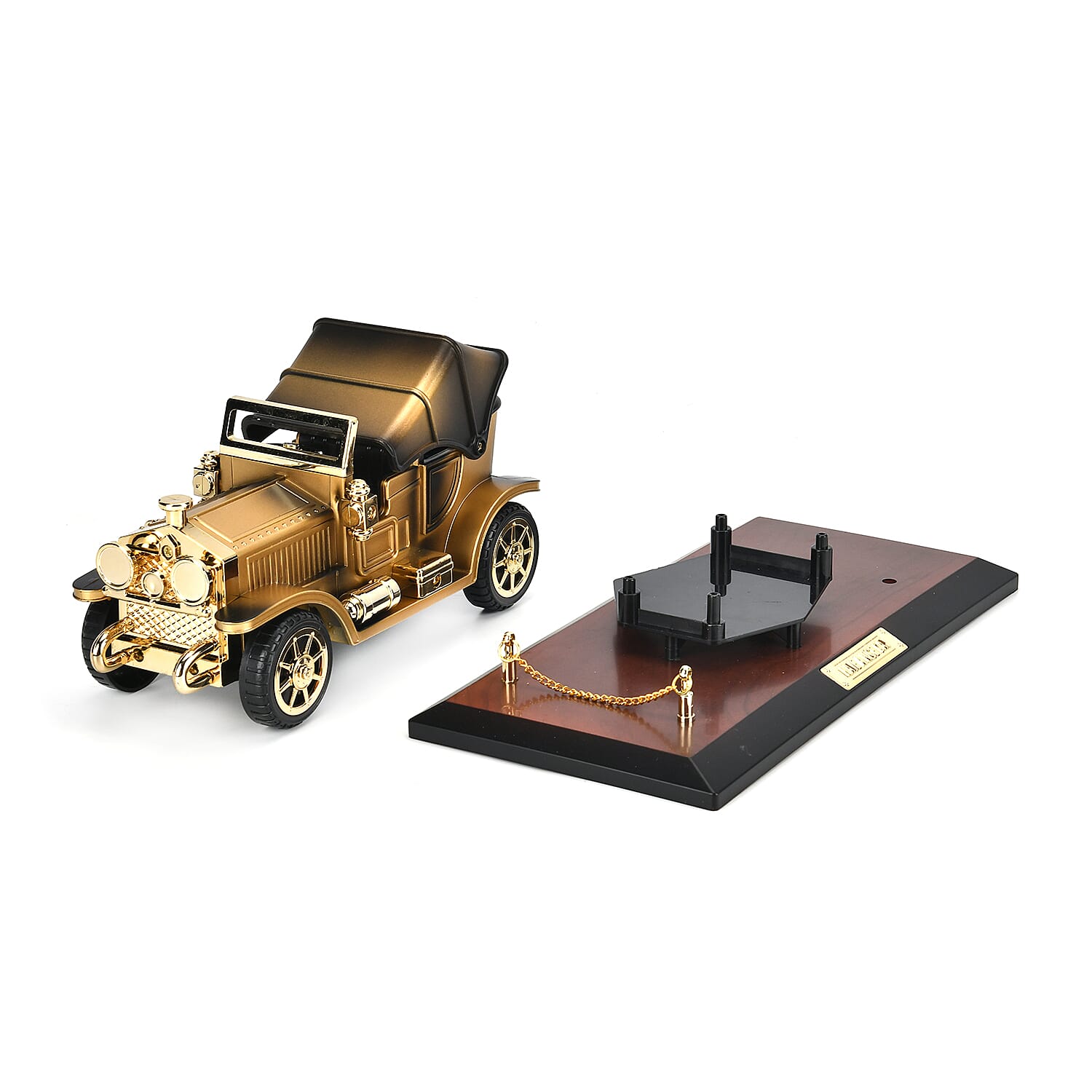 Classic Car with Seat Music Box with Jewellery Box (Size 24x14x12cm) - Brown