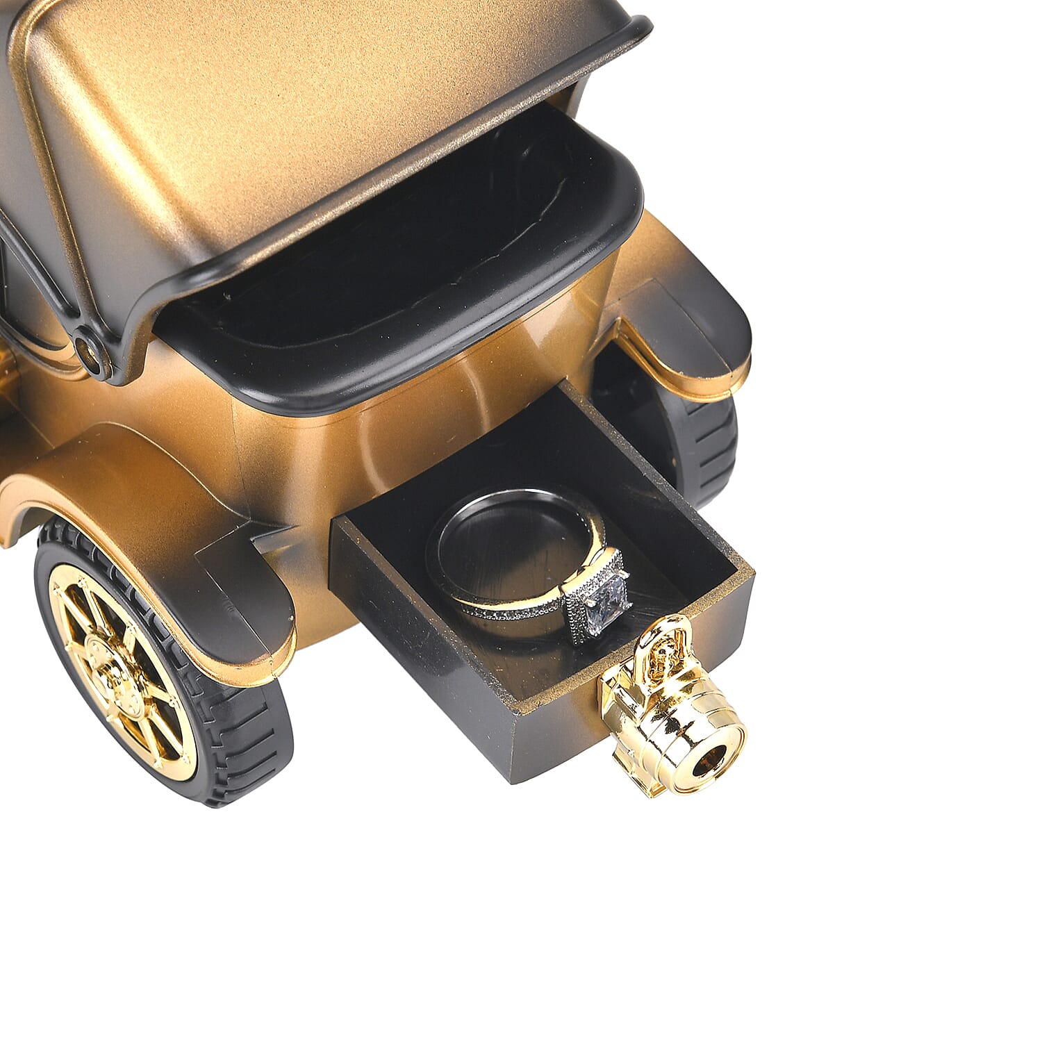 Classic Car with Seat Music Box with Jewellery Box (Size 24x14x12cm) - Brown