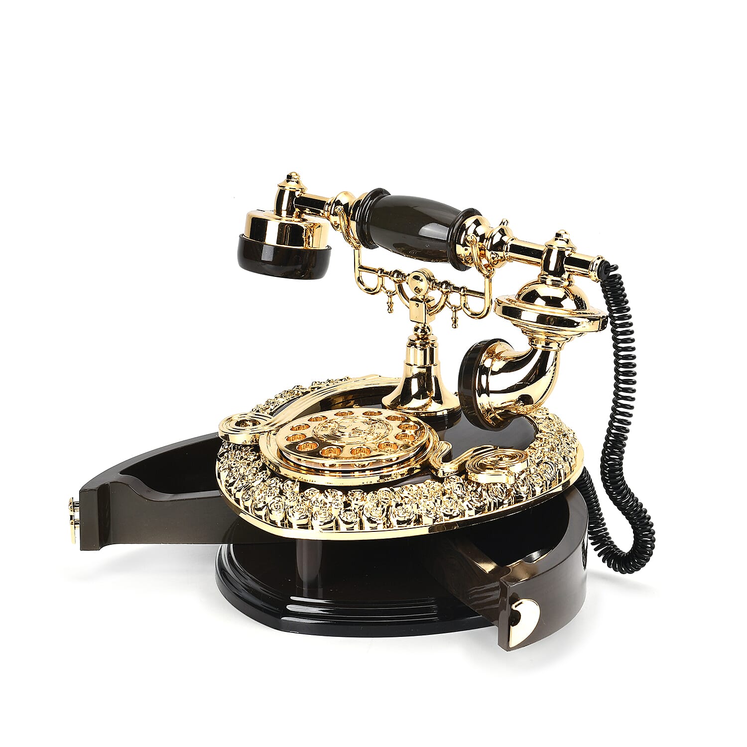 Vintage Style Heart Shaped Telephone Music Box with Drawers