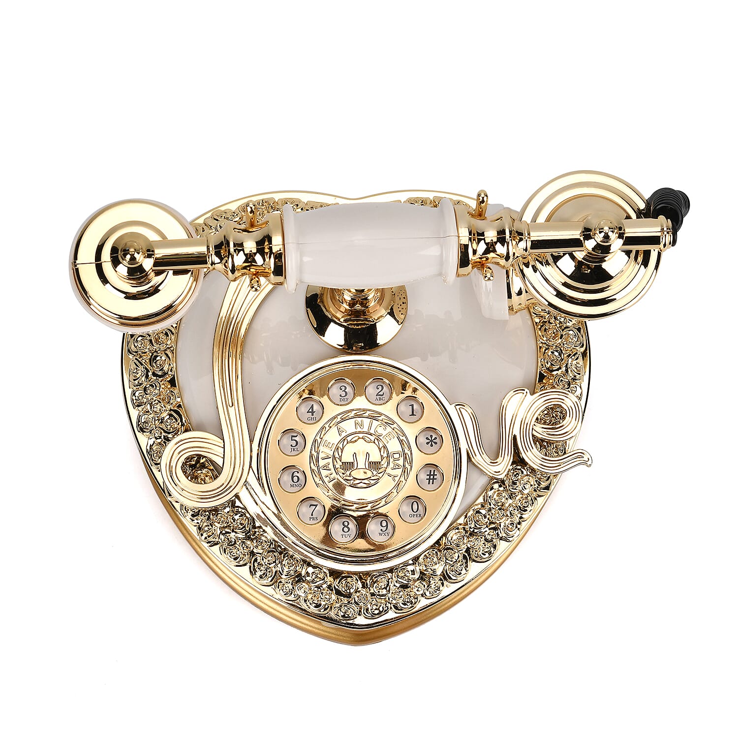 Antique Phone Music Box with Jewellery Box (Size 20x18x16 cm) - White