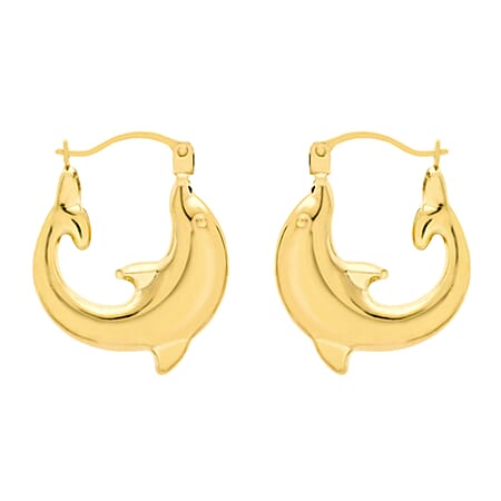 9K Yellow Gold Dolphin Earrings