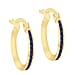 9K Gold Green Cubic Zircon Slim Hoop Earrings