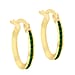 9K Gold Green Cubic Zircon Slim Hoop Earrings