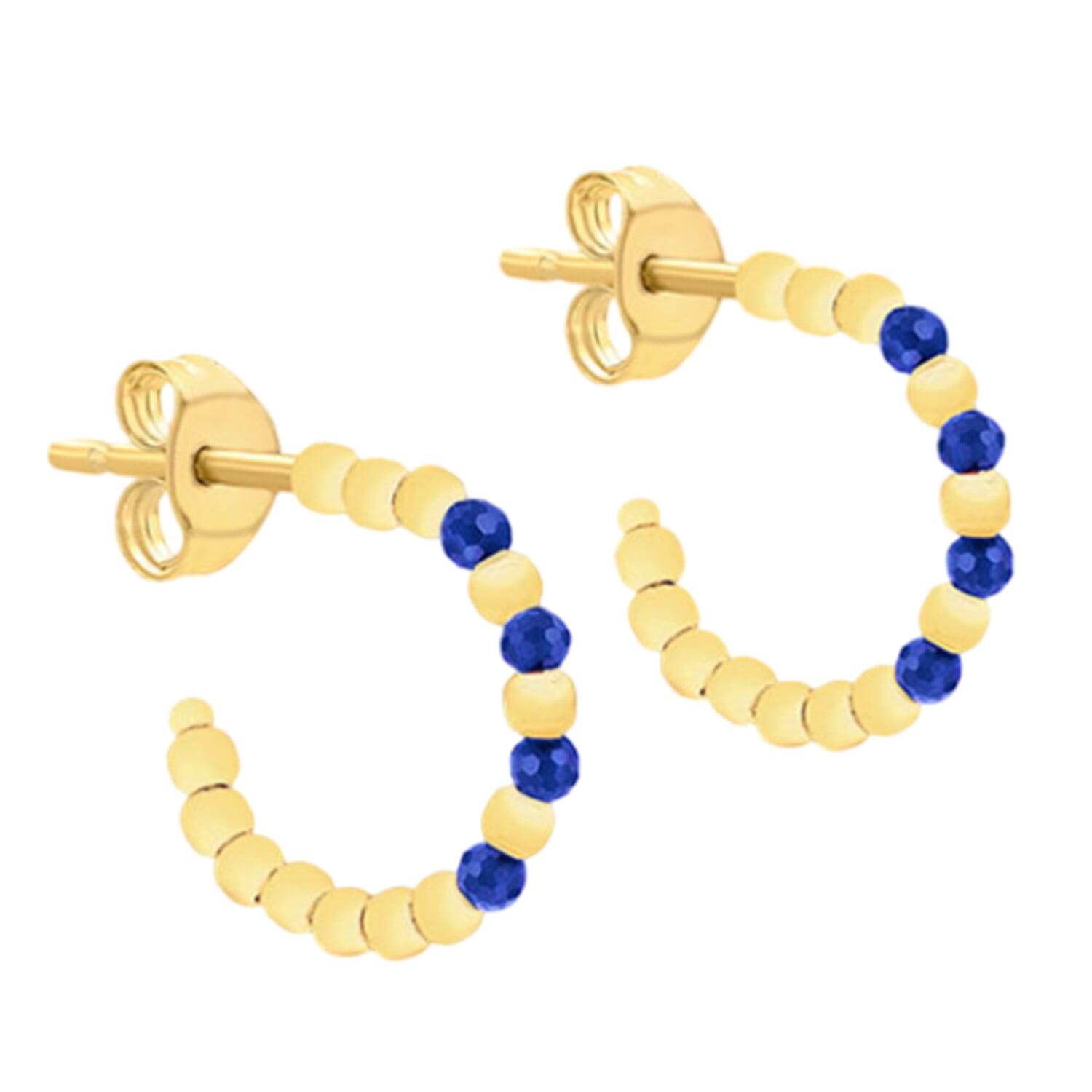 9K Yellow Gold  A   Blue Spinel  Earring 0.40 ct,  Gold Wt. 1.4 Gms  0.400  Ct.