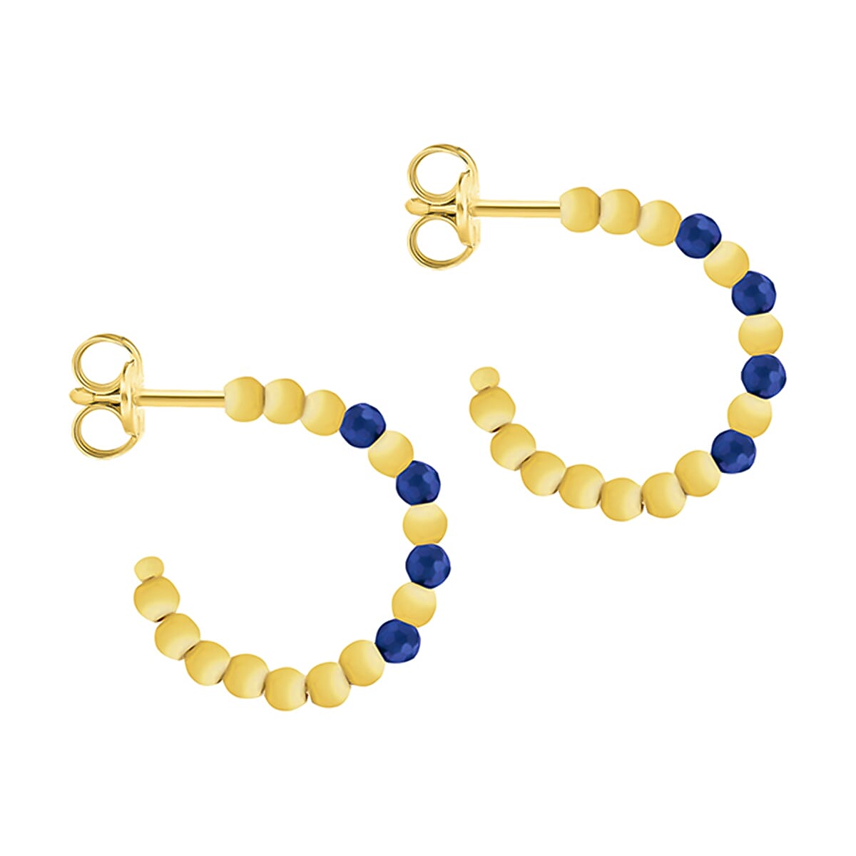 9K Yellow Gold  A   Blue Spinel  Earring 0.40 ct,  Gold Wt. 1.4 Gms  0.400  Ct.