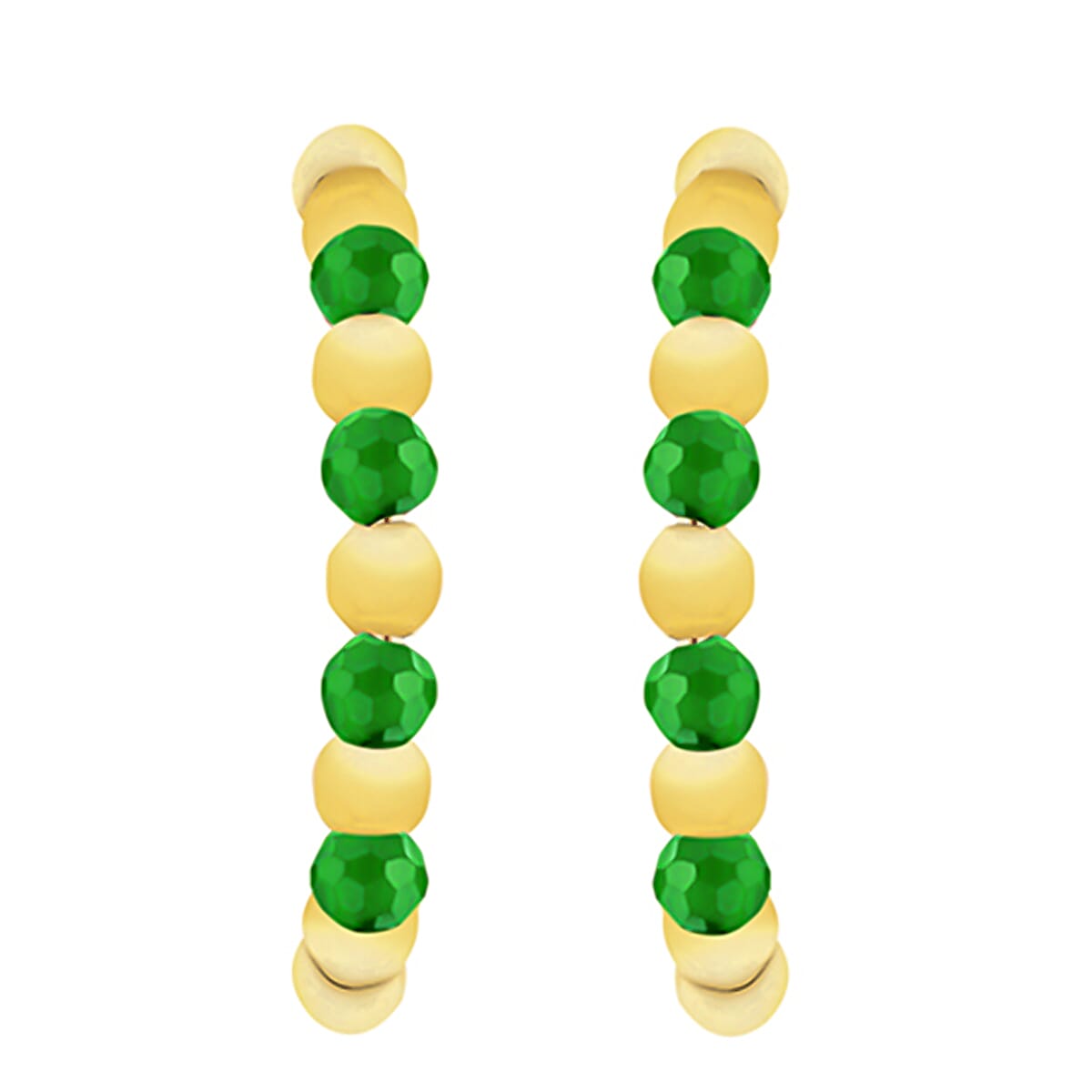 9K Yellow Gold  A   Green Cubic Zirconia  Earring 0.56 ct,  Gold Wt. 1.4 Gms  0.560  Ct.