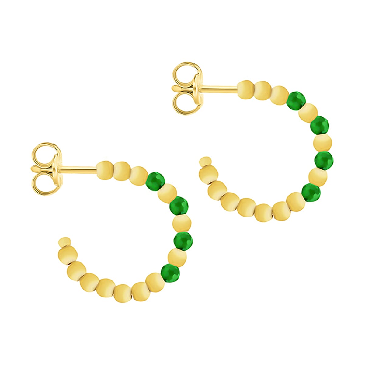 9K Yellow Gold  A   Green Cubic Zirconia  Earring 0.56 ct,  Gold Wt. 1.4 Gms  0.560  Ct.