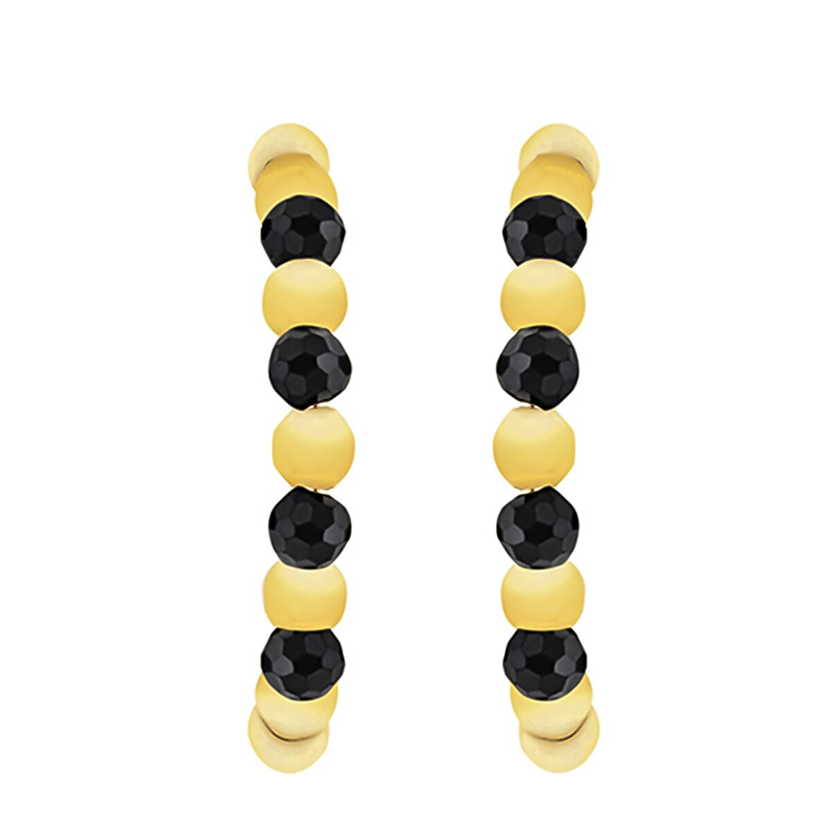 9K Yellow Gold  A   Black Cubic Zirconia  Earring 0.56 pc,  Gold Wt. 1.4 Gms  0.560  Ct.