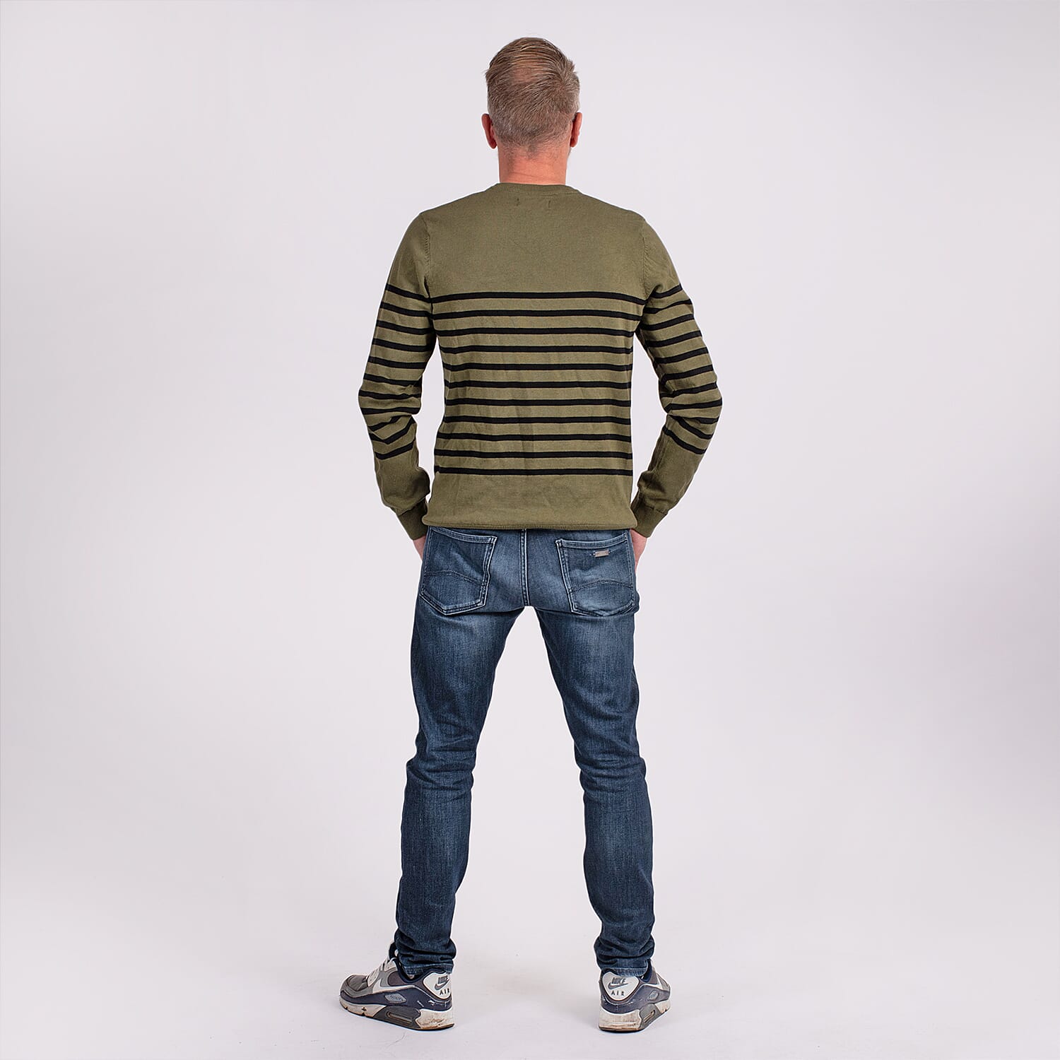 Cotton Woven Jumper (Size L) - Khaki Black