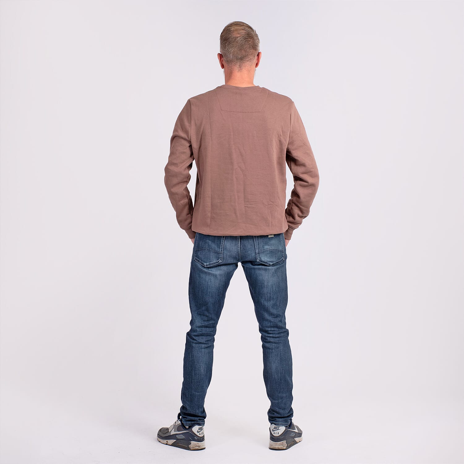 Mens Knitwear Cotton Sweat Shirt (Size L) - Brown