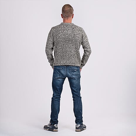 Acrylic Knitted Cardigan and Sweater-Jumper (Size 1x1 cm) - Grey