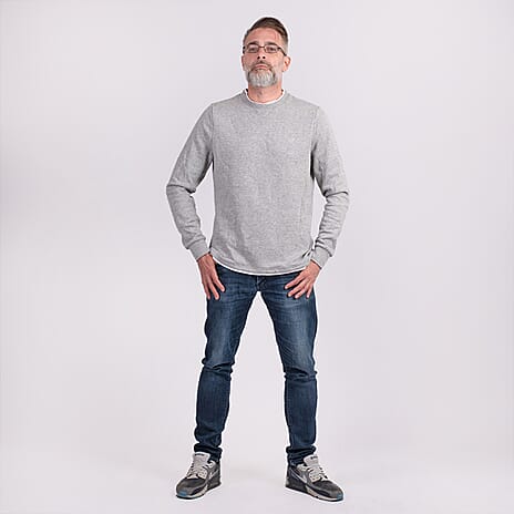 Cotton Woven Jumper (Size XXL) - Grey