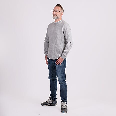 Cotton Woven Jumper (Size XXL) - Grey